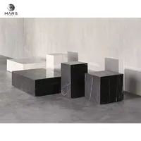 Bloc carré en pierre naturelle de haute qualité, Cube noir, Table en marbre, décor pour la maison