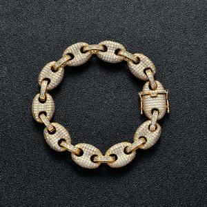 Pulsera de Lujo de Plata Esterlina con Diamantes de Moissanita de Corte Brillante de 12mm Estilo Miami Iced G Link, Pulseras Cubanas al por Mayor - Product Image 5