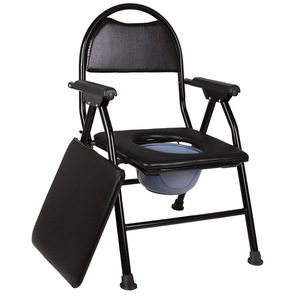 Folding <b>Commode</b> <b>Chair</b> Steel Pipe Portable Toilet Stool For Elderly And Pregnant Women - Product Image 2