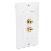 Plaque murale adaptatrice pour câble de haut-parleur 1.0, 2 connecteurs banane femelles, matériau ABS ROHS, taille US, garantie 12 mois pour câblage domestique