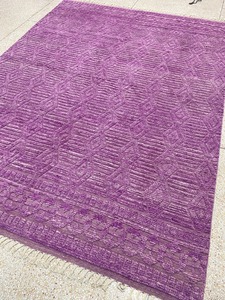Purple Contemporary Hand Knotted Area Wool Rug Living <b>Room</b> Non Slip Jute Backing - Product Image 4