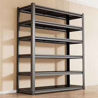Rak Penyimpanan 6 Tingkat Berbahan Kayu dan Logam, Desain Sempit untuk Ruang Tamu, Kamar Tidur, Penyimpanan Buku, Organizer, dan Penyimpanan Makanan