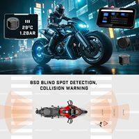 Caméra de tableau de bord pour moto 6,25 pouces, étanche IP67, enregistrement en boucle, Wifi, GPS, Carplay, TPMS, BSD, AHD 1080p