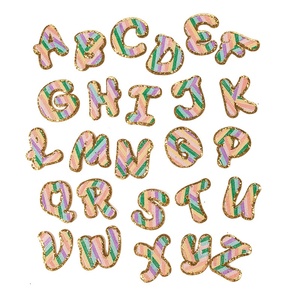 Nouveaux patchs lettres thermocollants DIY pour sacs de maquillage, lettres grecques universitaires, accessoires, lettres anglaises colorées arc-en-ciel de A à Z - Product Image 1