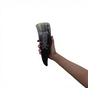 Jarra de Cuerno de Buey Pulido, Regalo de Navidad, Ecológica, Apta para Lavavajillas, Reutilizable, Hecha a Mano, Estilo Americano, para Cerveza y Vino, con Tapa de Bambú - Product Image 3