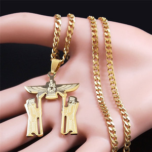 Colgante de Acero Inoxidable Ahura Mazda, Estilo Zoroastriano Iraní, Corte del Imperio Persa - Product Image 4