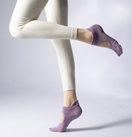 Nouvelles chaussettes de yoga pour femmes 2024 à cinq orteils, ouvertes à l'instep, absorbantes, respirantes, en coton doux et confortables, antidérapantes avec semelle en caoutchouc pour le sport
