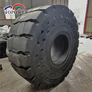 Jadeking dan Topower pasokan pabrik 23.5-25 26.5-25 cat loader ban padat dengan rims tersedia