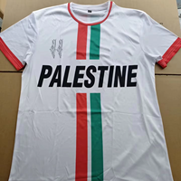 Maillot de football Palestine en polyester à manches courtes avec logo brodé personnalisé pour les fans, idéal pour les matchs de football et le quotidien – Vente en gros