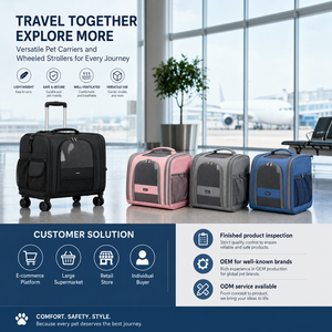 Sac de transport pour animaux de compagnie à roulettes, extensible, souple, pour voyages et sorties <span class=keywords><strong>en</strong></span> plein air, personnalisé, pour petits chats et chiens, avec verrouillage de sécurité - Product Image 1