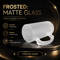 Tasse en verre dépoli pour Sublimation, transparente, avec poignée, gobelet personnalisé en vrac, 16oz, nouveauté