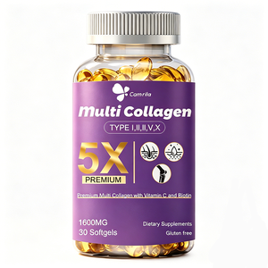 Gélules de collagène multi-sources personnalisées avec logo privé, 30 gélules, favorisent la santé des cheveux et des articulations, améliorent la composition de la peau, gélules blanchissantes - Product Image 1