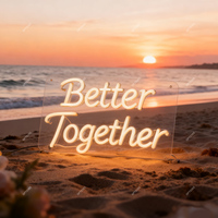 Enseigne néon LED personnalisée pour décoration murale, articles de fête, de concert, de mariage, accessoires de soutien et de motivation, disponible en grandes, moyennes et petites tailles, avec le slogan 'Better Together'