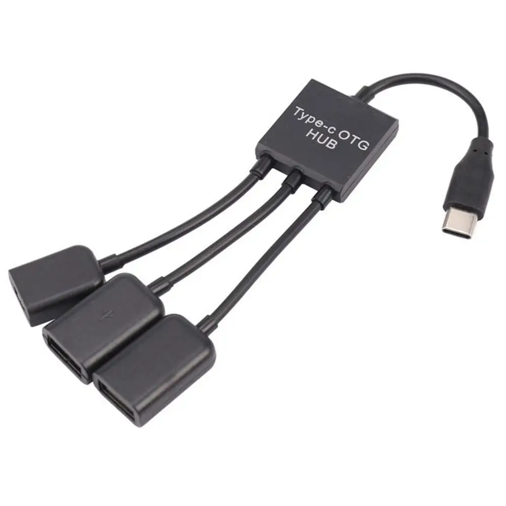 마이크로 타입 C USB to 2 OTG 허브 케이블 분배기 USB OTG 케이블 전화 변환기 마이크로 USB 어댑터 3 in 1 PVC 표준 마이크로 아이폰 8