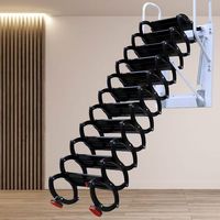 Escalier mural électrique télescopique à cadre épaissi, échelle pliable et rétractable pour usage extérieur, domestique, duplex et loft