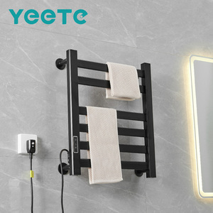 Calentador de Toallas Eléctrico Moderno Negro IPX4 YEETE, <span class=keywords><strong>Toallero</strong></span> Calefactado de Pared para Baño con Calentamiento Rápido - Product Image 1