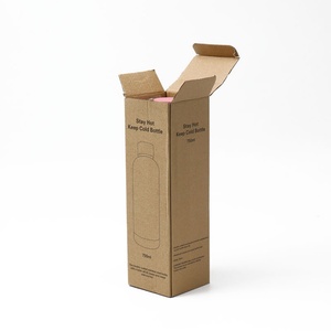 Botella de Vacío Biodegradable Personalizada para Mantener Bebidas Calientes o Frías, 750 ml, Cajas de Embalaje Cuadradas de Cartón Corrugado, Caja Autoarmable - Product Image 4