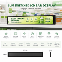 Pantalla LCD Ultra Delgada de 23 Pulgadas con Barra Extensible, Señalización Digital con Gestión Remota Android CMS para Publicidad en Estantes de Tiendas