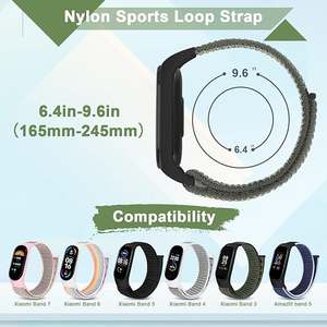 Correa de Reloj de Nailon Ajustable con Velcro para <span class=keywords><strong>Amazfit</strong></span> Band 5, Venta Directa de Fábrica, para Hombre y Mujer - Product Image 3