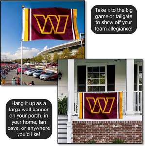 Comandantes de Washington 3x5ft personalizado para NFLteams Banner Bandera de Mascota de poliéster de alta calidad para fiestas de estadio y puerta trasera Digital - Product Image 5