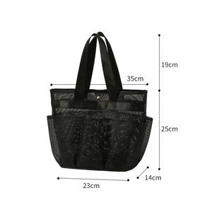 Bolsa de ducha ventilada de color sólido resistente al agua, cesta de baño grande de malla, organizador para gimnasio, dormitorio, artículos de aseo, playa, natación - Product Image 2
