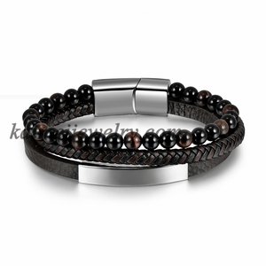 Nuova Invenzione Gioielli <span class=keywords><strong>Artigianali</strong></span> Logo Personalizzato Braccialetto di Cuoio Degli Uomini Braccialetto Marrone - Product Image 6