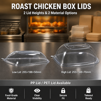 Contenants en plastique YANGRUI pour dinde avec couvercle sécurisé, boîte jetable pour poulet rôti, pour l'affichage en supermarché et l'emballage en traiteur