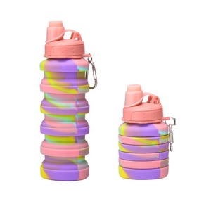 Bouteille pliable en silicone 500ml/700ml sans BPA, anti-fuite, à boire directement, compatible lave-vaisselle, idéale pour les voyages et le sport - Product Image 1