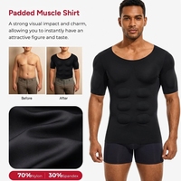 Gilet de compression pectorale pour hommes, gaine amincissante pour gynécomastie, contrôle de la taille, hauts en maille pour le ventre, muscles pectoraux artificiels réalistes