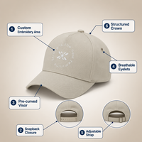 Gorra de Béisbol Bordada con Logotipo Personalizado, Estructurada de 5 Paneles con Correa Ajustable para Hombre y Mujer, Venta al Por Mayor