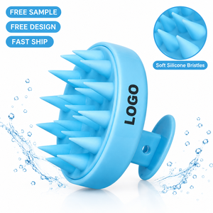 Custom Logo Unisex Silicone Mini <b>Hair</b> <b>Brush</b> 2 in 1 Scalp Massager <b>Brush</b> Cleaning Tool Portable Travel Bath <b>Brush</b> - Product Image 1