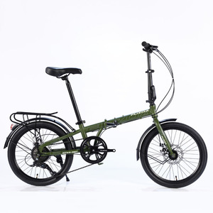 Bicicleta Plegable de 20 Pulgadas, Color Verde Militar, Llanta de Aluminio, Horquilla Rígida, Configuración Mini, Regalo para Estudiantes - Product Image 5