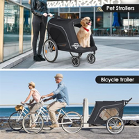 Poussette pliable pour animaux de compagnie à 4 roues, poussette pour chien et remorque pour animaux de compagnie pour grands chiens, facilement transportable par vélo et voiture