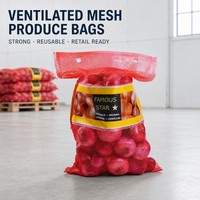 PP Mesh Zakjes geventileerd, voor groenten, aardappelen, fruit, met aangepaste bedrukte labels, groothandel