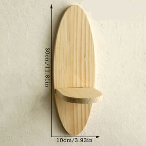 Décoration murale pour la maison étagère flottante en bois rustique ovale étagère murale présentoir étagères pour salon chambre - Product Image 5