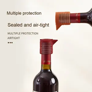 Tapón de silicona multicolor al por mayor para botellas de vino, sello metálico de grado alimenticio a prueba de fugas, de venta caliente transfronteriza, con sellado al vacío. - Product Image 1