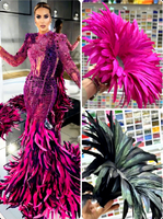 Plumes de Coq Blanches en Gros, Plumes de Queue de Coq en Guirlande pour Artisanat, Carnavals, Costumes, Coiffes de Samba