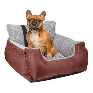 Manufacturer Wholesale Pet Car Seat Bed Fully Detachable Dog Car Seat Bed with Waterproof Bottom and Adjustable Belts