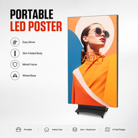 Afficheur LED pliable double face P1.86 P2 P2.5, affichage numérique couleur pleine résolution sur pied pour la promotion dans les centres commerciaux