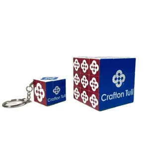 Personnalisé couleur UV CMJN Numérique impression couleur Cube en plastique ABS publicité porte-clés cadeau porte-clés cube ensemble cadeau