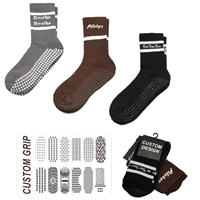 Chaussettes de sport pour jeunes avec logo, 100% coton, antidérapantes, respirantes, imprimé jacquard pour le yoga et les sports