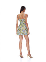 OUDINA Nouvelle Robe Courte de Soirée Élégante et Tendance, Dos Nu, Col Halter, à Paillettes, Motif Floral, Taille Haute, Coupe Trapèze, pour Anniversaire