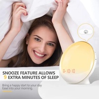 Réveil intelligent avec lumière LED personnalisée, lampe de réveil avec logo, fonction de lever de soleil, avec batterie, pour usage domestique, enfants et adultes