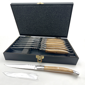 Ensemble de couteaux à <span class=keywords><strong>steak</strong></span> à bon prix, personnalisé ou standard, ensembles de couteaux à <span class=keywords><strong>steak</strong></span> de 8 pièces, <span class=keywords><strong>couteau</strong></span> à <span class=keywords><strong>steak</strong></span> Laguiol en bois d'<span class=keywords><strong>olivier</strong></span> avec boîte cadeau en bois - Product Image 2