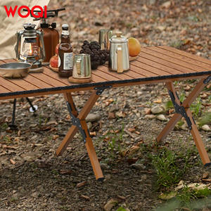 โต๊ะพับแคมป์ปิ้ง Woqi ขนาด 120x60x32 ซม. ทำจากอลูมิเนียม สำหรับปิกนิก บาร์บีคิว สนามหญ้า ชายหาด สีน้ำตาลช็อกโกแลต - Product Image 1