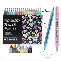 Ensemble de stylos à peinture acrylique métallisée à double embout, paillettes, résistants à l'eau, non-décolorants, marqueurs artistiques