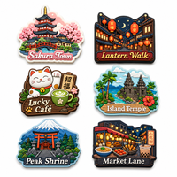 Magneti da frigorifero vivaci con taglio a die-cut in legno, resina e PVC con effetto 3D per decorazioni da parete della cucina, souvenir da viaggio.