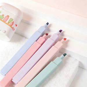 Stylos gel promotionnels multicolores couleur macaron, marqueurs artistiques, surligneurs, pointe oblique, 12 couleurs, vente en gros, stylos personnalisés pour les écoles - Product Image 4