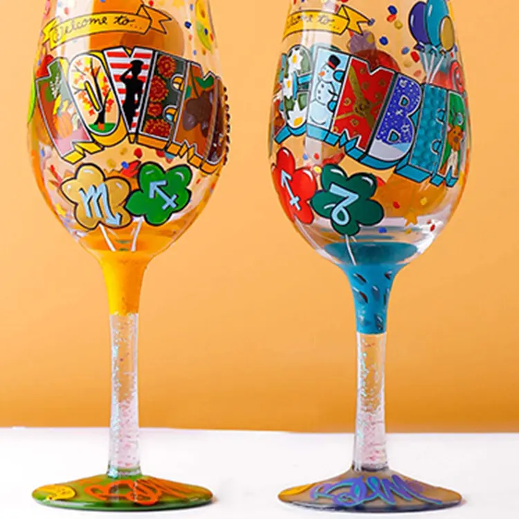 Multifunktionale Verwendung große Kapazität zerkleinerungsresistentes Glas Weinbecher individuelles Kristallglas Becher-Set für Getränke