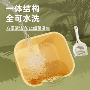 กระบะทรายแมว Hagou Pet ขนาดใหญ่ แบบกึ่งปิด รูปทรงสี่เหลี่ยมผืนผ้า ความจุสูง ป้องกันการกระเด็น พร้อมที่ตัก สำหรับแมวโต - Product Image 5